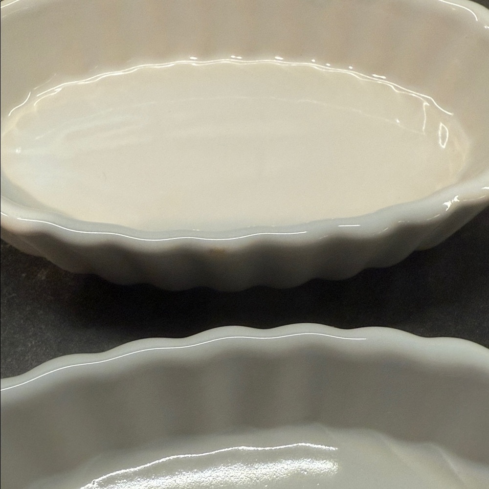 White Ceramic Oval Baking Dishes Set - Picture 4 of 7